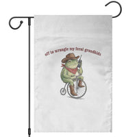 Off to Wrangle My Feral Grandkids Garden Flag Funny Cowboy Frog Grandpa Western Meme