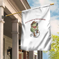 Off to Wrangle My Feral Grandkids Garden Flag Funny Cowboy Frog Grandpa Western Meme