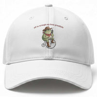 Off to Wrangle My Feral Grandkids Baseball Cap Funny Cowboy Frog Grandpa Western Meme