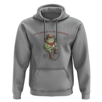 Off to Wrangle My Feral Grandkids Hoodie Funny Cowboy Frog Grandpa Western Meme
