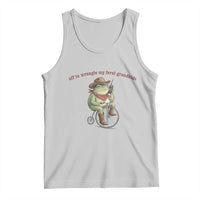 Off to Wrangle My Feral Grandkids Tank Top Funny Cowboy Frog Grandpa Western Meme