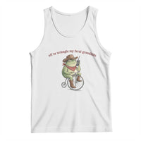 Off to Wrangle My Feral Grandkids Tank Top Funny Cowboy Frog Grandpa Western Meme