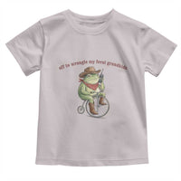 Off to Wrangle My Feral Grandkids Toddler T Shirt Funny Cowboy Frog Grandpa Western Meme