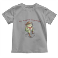 Off to Wrangle My Feral Grandkids Toddler T Shirt Funny Cowboy Frog Grandpa Western Meme