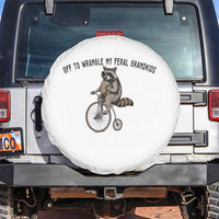 Off To Wranglin My Feral Grandkids Spare Tire Cover Funny Raccoon Grandpa Father's Day Gift