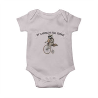 Off To Wranglin My Feral Grandkids Baby Onesie Funny Raccoon Grandpa Father's Day Gift