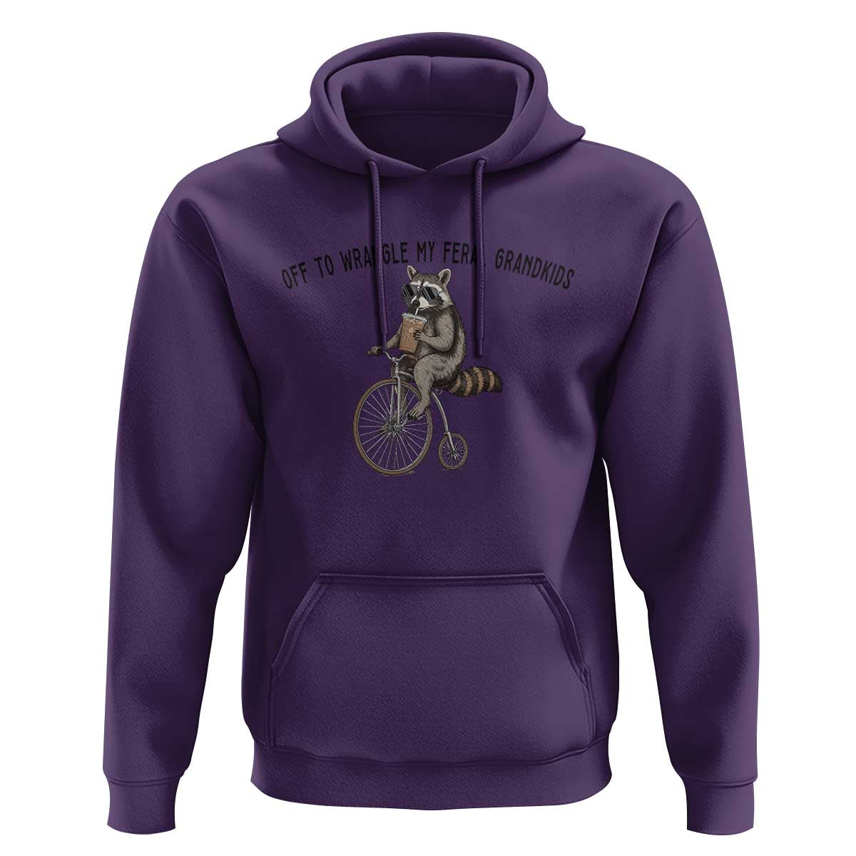Off To Wranglin My Feral Grandkids Hoodie Funny Raccoon Grandpa Father's Day Gift