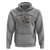 Off To Wranglin My Feral Grandkids Hoodie Funny Raccoon Grandpa Father's Day Gift