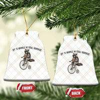 Off To Wranglin My Feral Grandkids Ceramic Ornament Funny Raccoon Grandpa Father's Day Gift