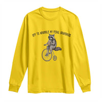 Off To Wranglin My Feral Grandkids Long Sleeve Shirt Funny Raccoon Grandpa Father's Day Gift
