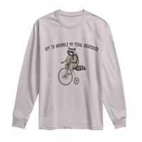 Off To Wranglin My Feral Grandkids Long Sleeve Shirt Funny Raccoon Grandpa Father's Day Gift