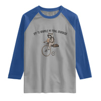 Off To Wranglin My Feral Grandkids Raglan Shirt Funny Raccoon Grandpa Father's Day Gift