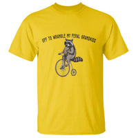 Off To Wranglin My Feral Grandkids T Shirt Funny Raccoon Grandpa Father's Day Gift