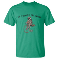 Off To Wranglin My Feral Grandkids T Shirt Funny Raccoon Grandpa Father's Day Gift