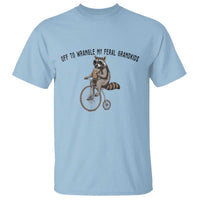 Off To Wranglin My Feral Grandkids T Shirt Funny Raccoon Grandpa Father's Day Gift