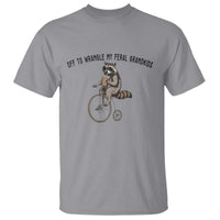 Off To Wranglin My Feral Grandkids T Shirt Funny Raccoon Grandpa Father's Day Gift