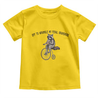 Off To Wranglin My Feral Grandkids Toddler T Shirt Funny Raccoon Grandpa Father's Day Gift