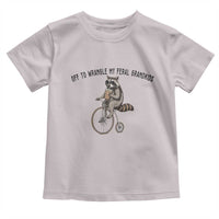 Off To Wranglin My Feral Grandkids Toddler T Shirt Funny Raccoon Grandpa Father's Day Gift