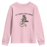 Off To Wranglin My Feral Grandkids Youth Sweatshirt Funny Raccoon Grandpa Father's Day Gift
