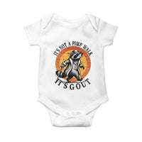 It's Not A Pimp Walk It's Gout Baby Onesie Funny Gout Dad Sarcastic Raccoon