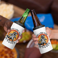 It's Not A Pimp Walk It's Gout 4 in 1 Can Cooler Tumbler Funny Gout Dad Sarcastic Raccoon