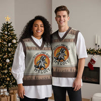 It's Not A Pimp Walk It's Gout V-Neck Knit Sweater Vest Funny Gout Dad Sarcastic Raccoon