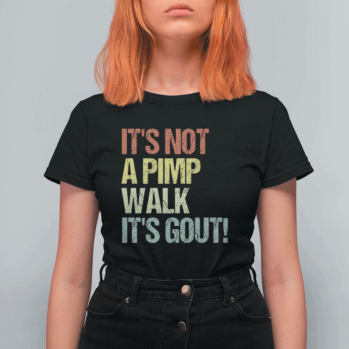 It's Not A Pimp Walk It's Gout T Shirt For Women Funny Old Man Medical Humor