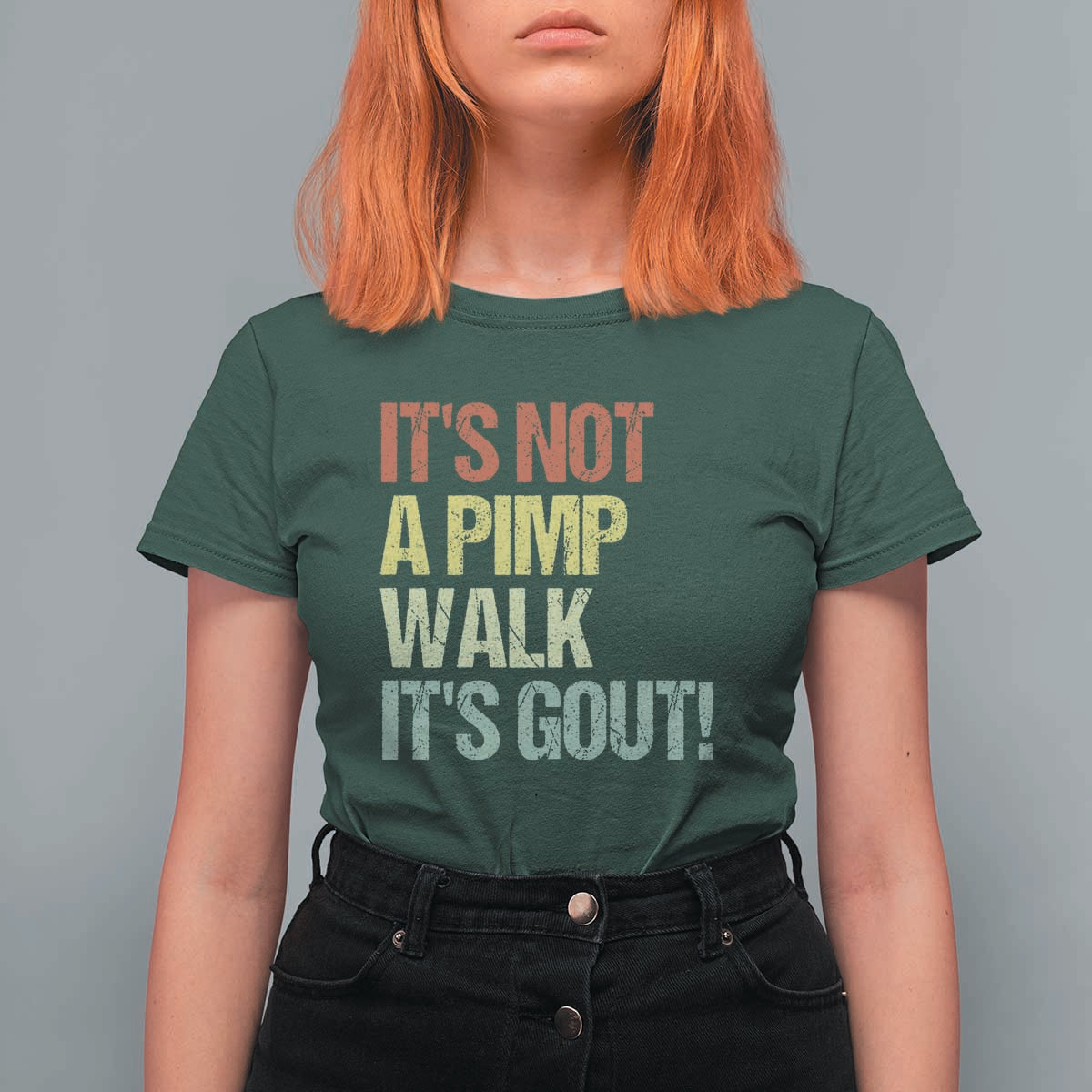 It's Not A Pimp Walk It's Gout T Shirt For Women Funny Old Man Medical Humor