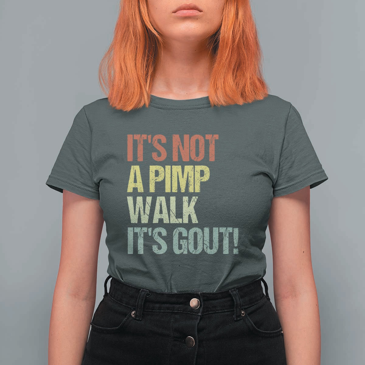 It's Not A Pimp Walk It's Gout T Shirt For Women Funny Old Man Medical Humor
