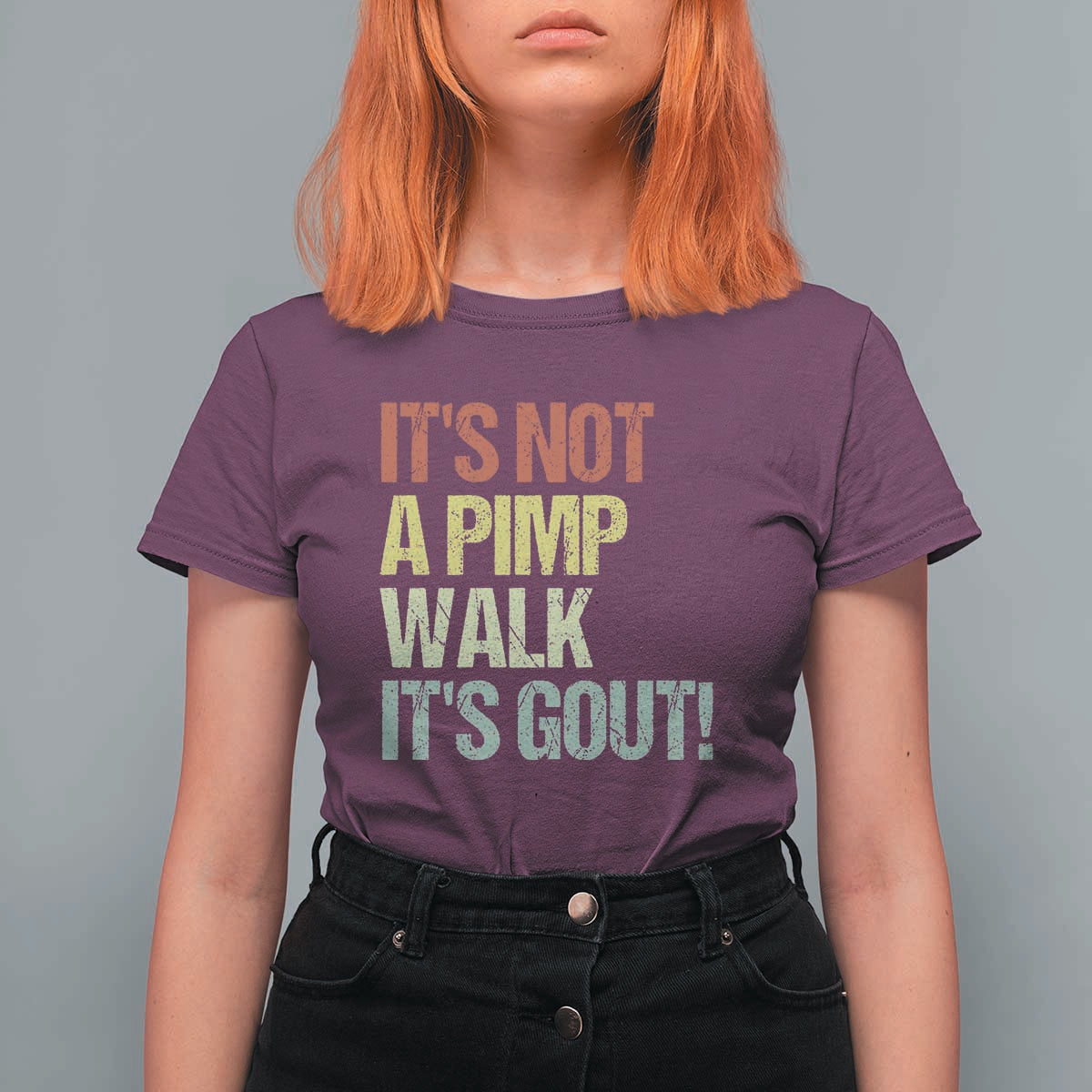 It's Not A Pimp Walk It's Gout T Shirt For Women Funny Old Man Medical Humor