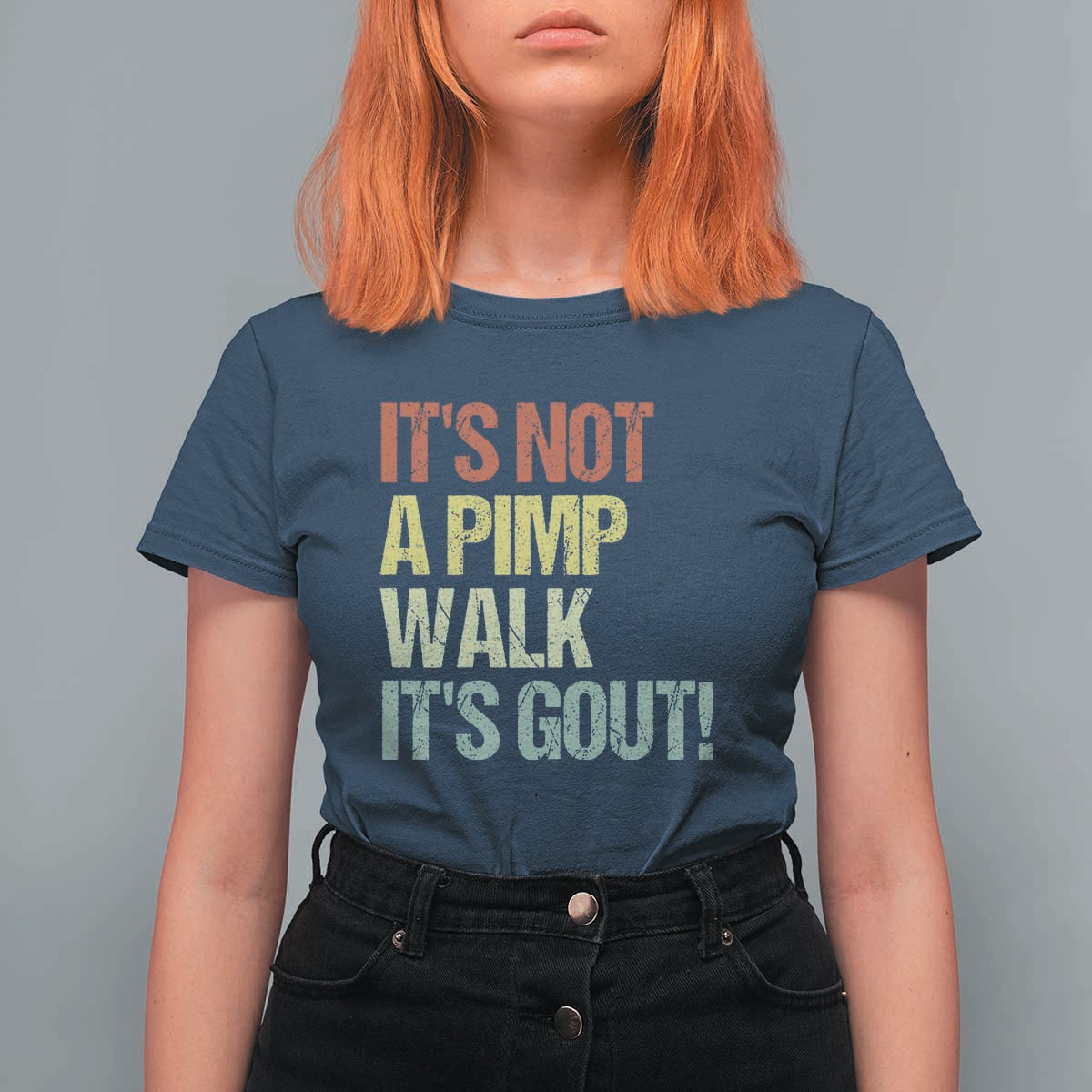 It's Not A Pimp Walk It's Gout T Shirt For Women Funny Old Man Medical Humor