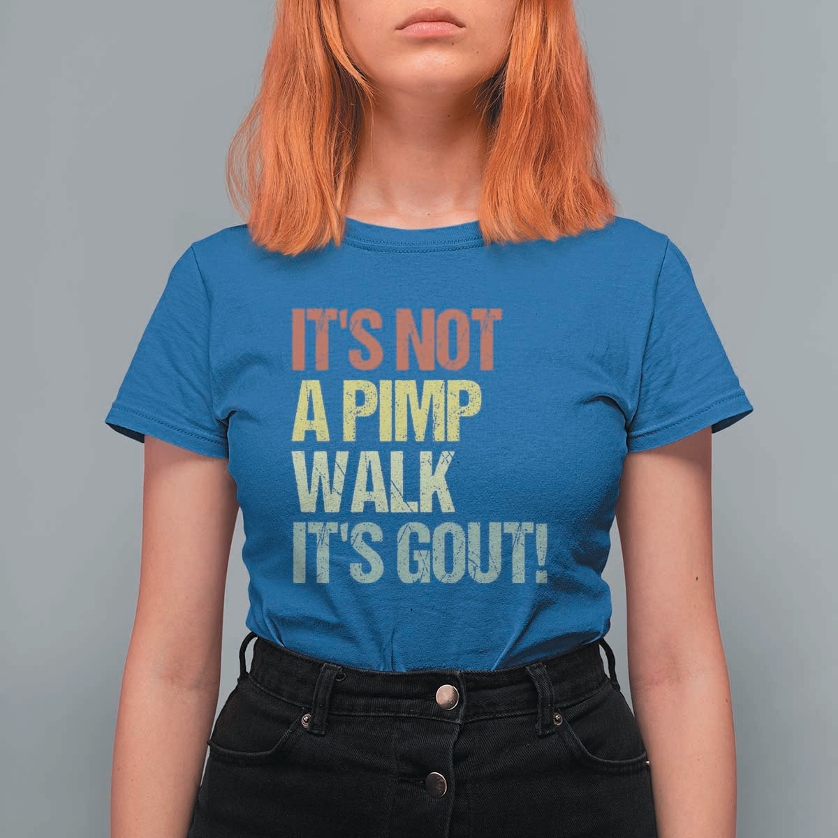 It's Not A Pimp Walk It's Gout T Shirt For Women Funny Old Man Medical Humor