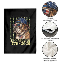 250 Years America Anniversary Garden Flag Military Bulldog American Flag Camo