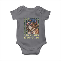 250 Years America Anniversary Baby Onesie Military Bulldog American Flag Camo