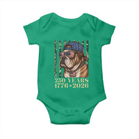 250 Years America Anniversary Baby Onesie Military Bulldog American Flag Camo