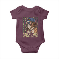 250 Years America Anniversary Baby Onesie Military Bulldog American Flag Camo