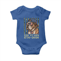 250 Years America Anniversary Baby Onesie Military Bulldog American Flag Camo