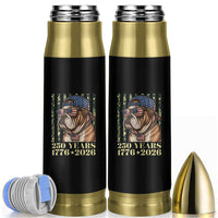 250 Years America Anniversary Bullet Tumbler Military Bulldog American Flag Camo