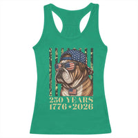 250 Years America Anniversary Racerback Tank Top Military Bulldog American Flag Camo