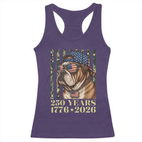 250 Years America Anniversary Racerback Tank Top Military Bulldog American Flag Camo