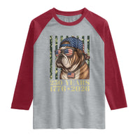 250 Years America Anniversary Raglan Shirt Military Bulldog American Flag Camo