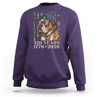 250 Years America Anniversary Sweatshirt Military Bulldog American Flag Camo