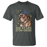 250 Years America Anniversary T Shirt Military Bulldog American Flag Camo