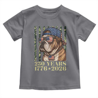 250 Years America Anniversary Toddler T Shirt Military Bulldog American Flag Camo