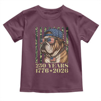250 Years America Anniversary Toddler T Shirt Military Bulldog American Flag Camo