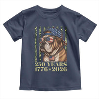 250 Years America Anniversary Toddler T Shirt Military Bulldog American Flag Camo