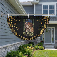 250 Years America Anniversary Patriotic Fan Flag Military Bulldog American Flag Camo