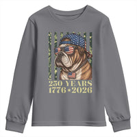 250 Years America Anniversary Youth Sweatshirt Military Bulldog American Flag Camo