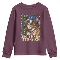 250 Years America Anniversary Youth Sweatshirt Military Bulldog American Flag Camo