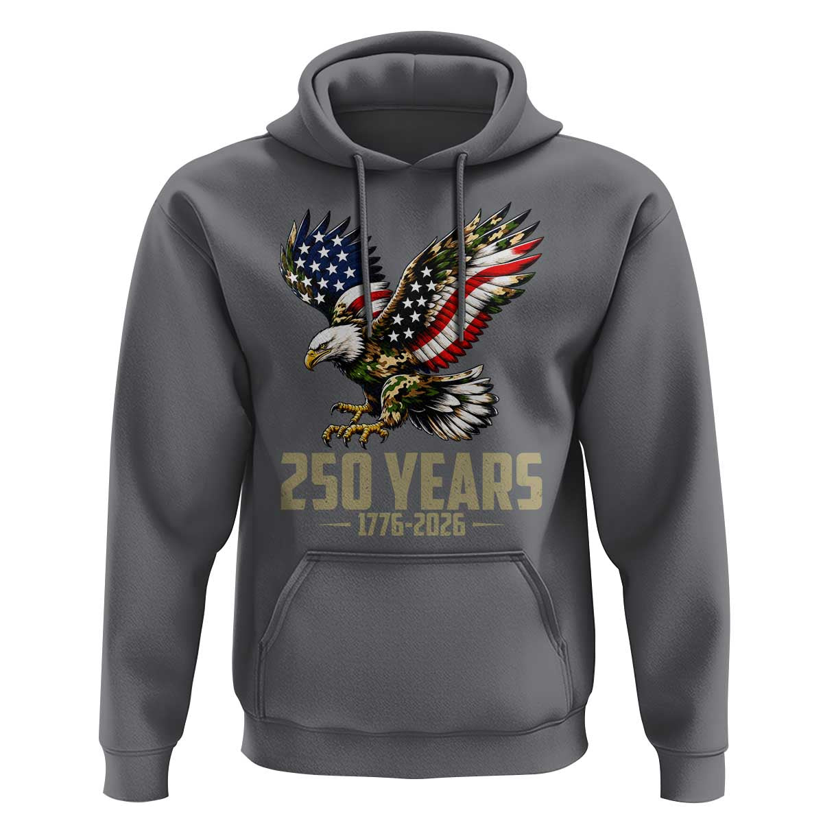 250 Years America Anniversary Hoodie Military Eagle American Flag Camo